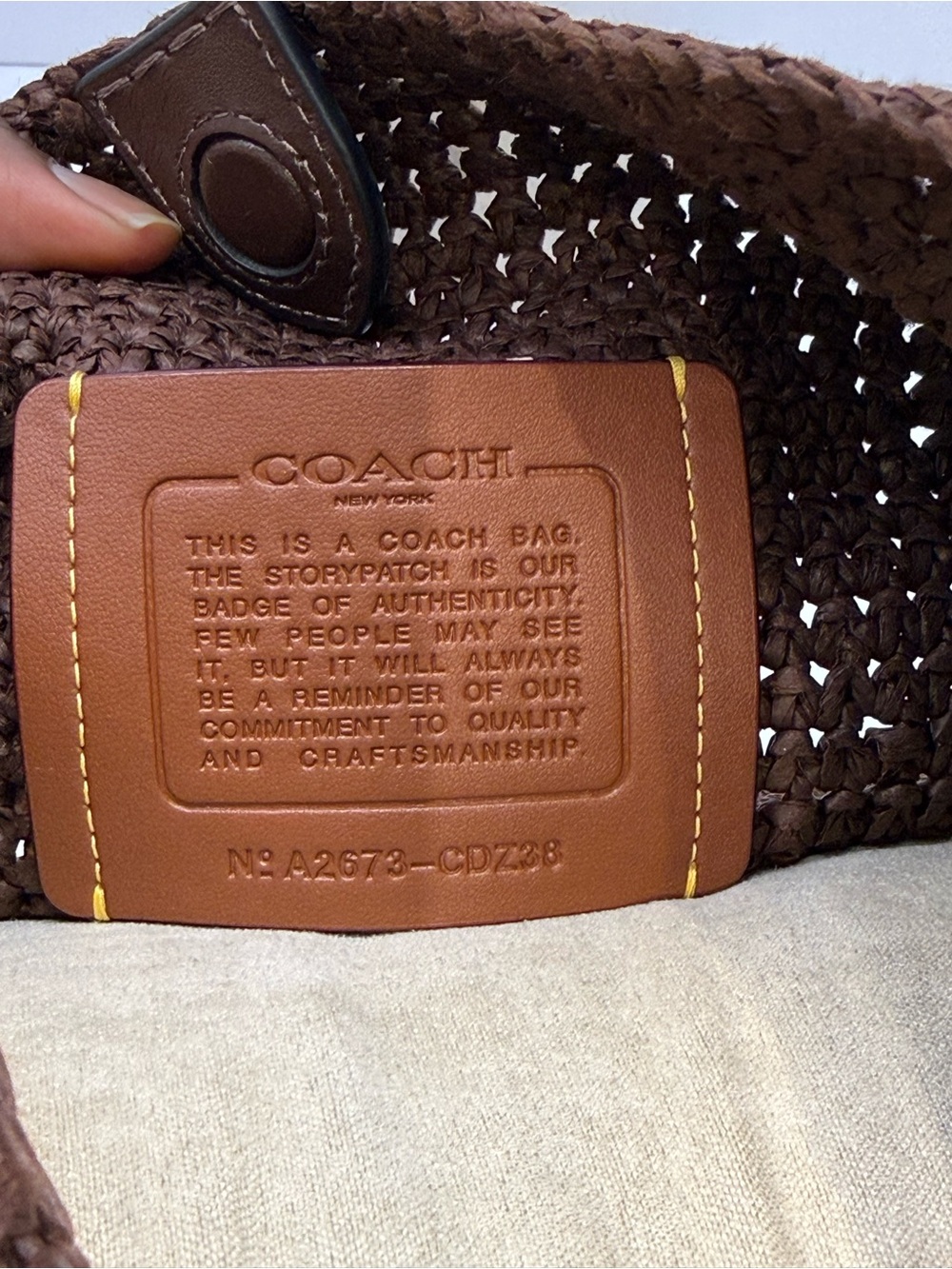 Coach Brown Woven Logo Shoulder Bag - Picture 4 of 4